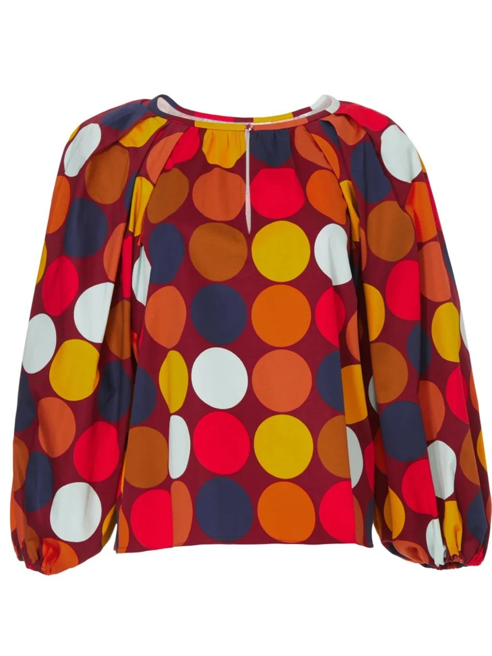 Kate Spade New York Dot Party Poplin Top Multicolor Polka Dot Blouse Small